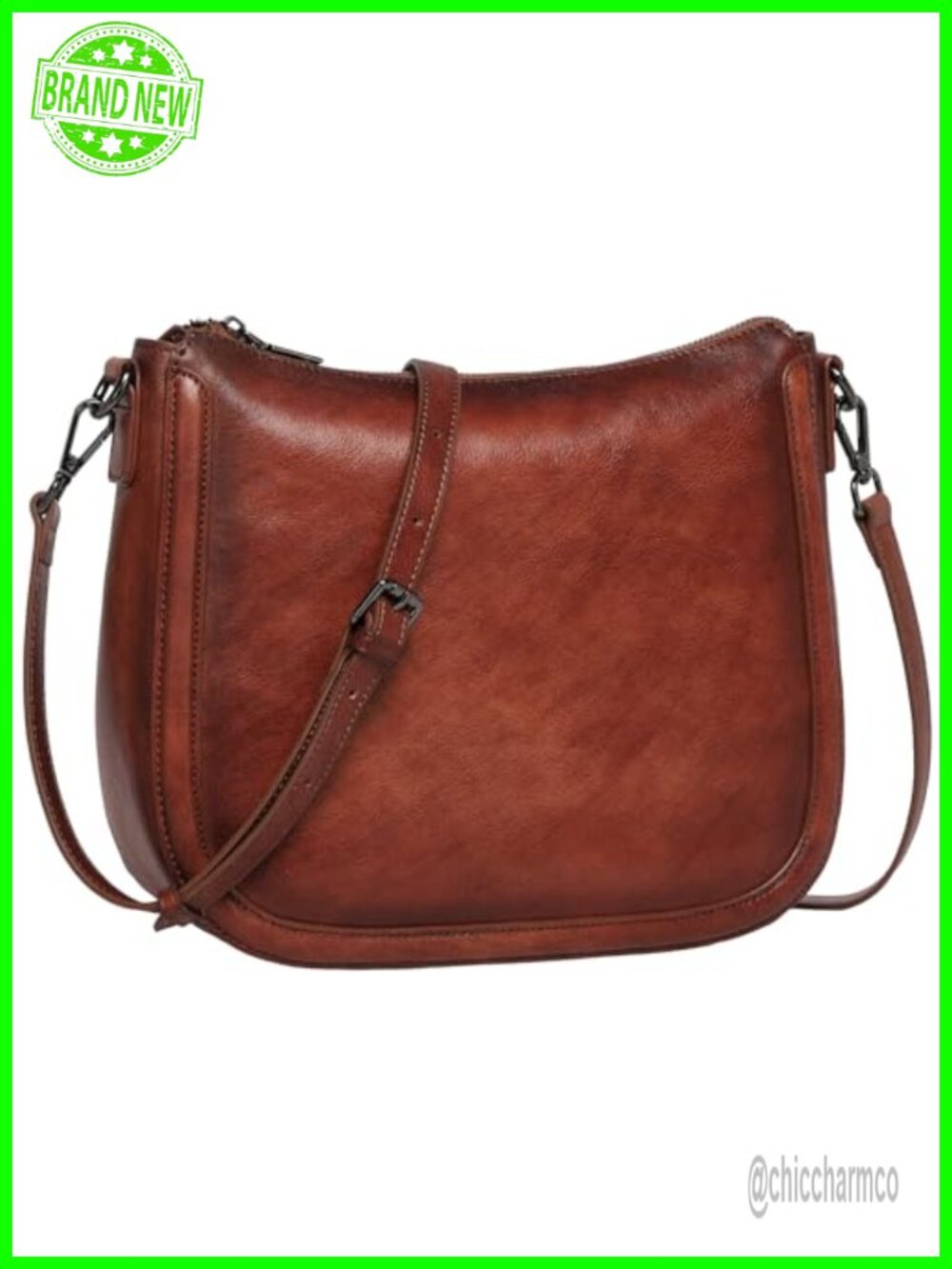 Real Leather Hobo Crossbody Bag Vintage Satchel 2 Straps